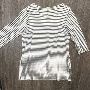 Black and white striped quarter sleeve dress